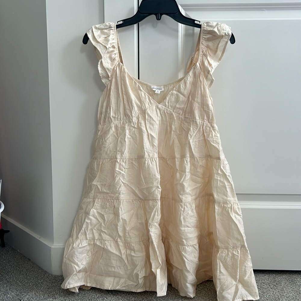 Cream Ruffle Sleeve Dress - NWT